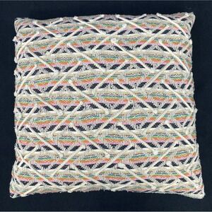 Anthropologie Pillow With Textured Geometric Design 20"x20"‎ Boho Berber